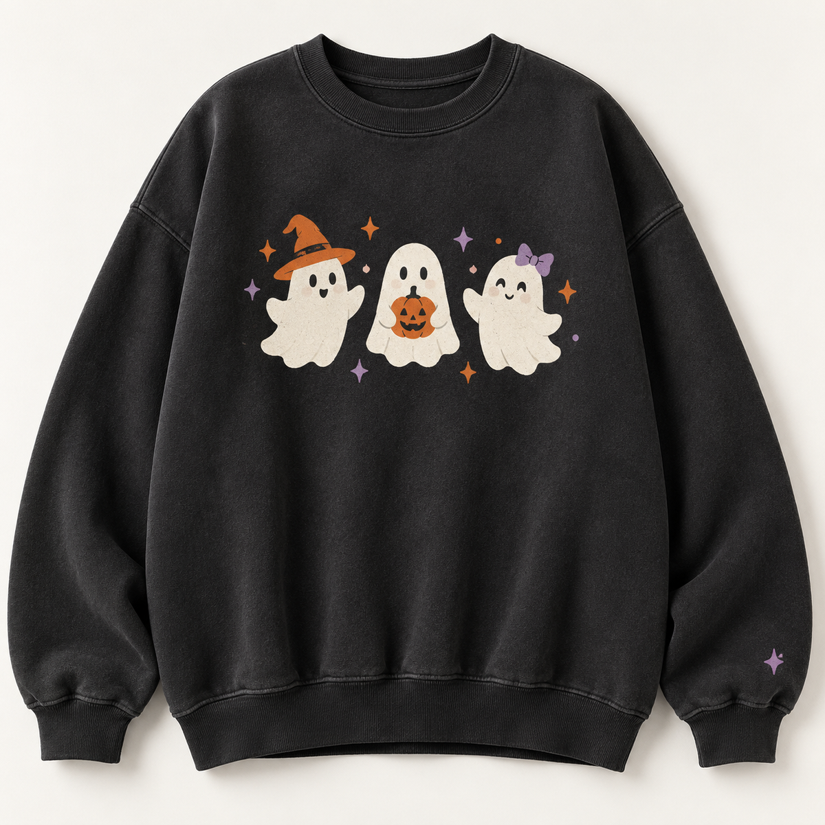 Halloween ghost trio pullover design